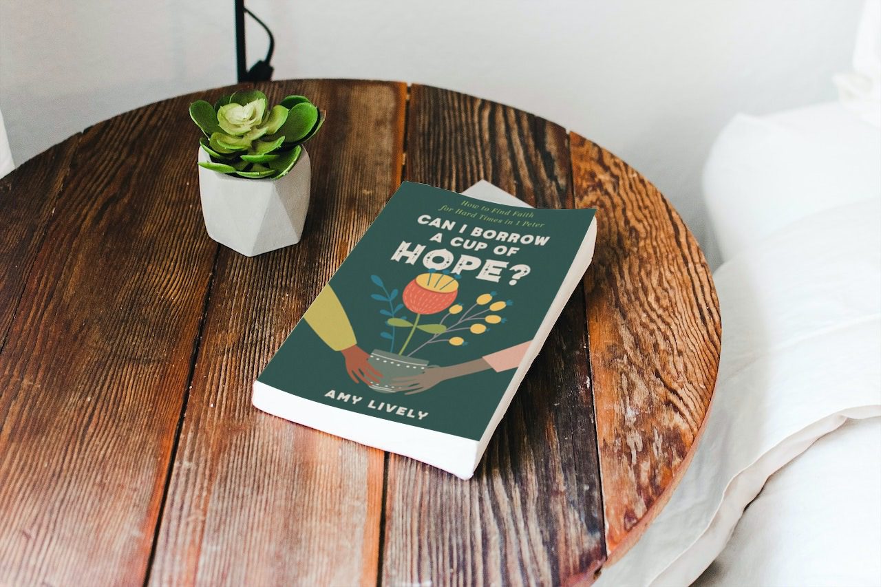 book on wood table by bed succulent
