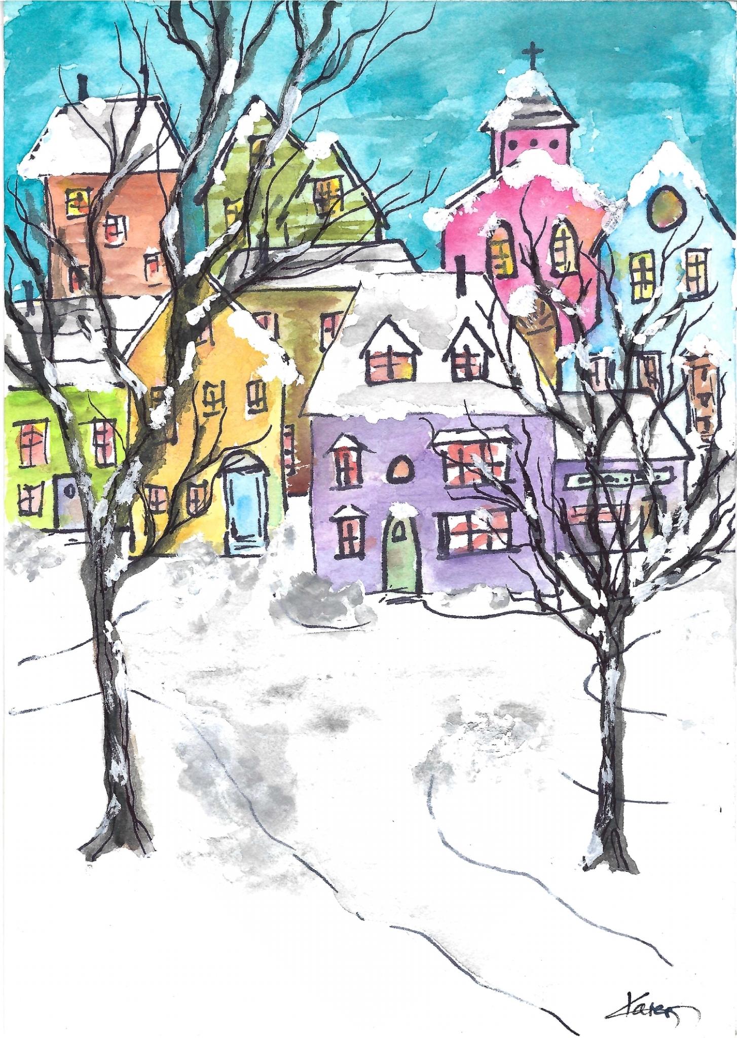 Winter Watercolor by Karen Wekesser